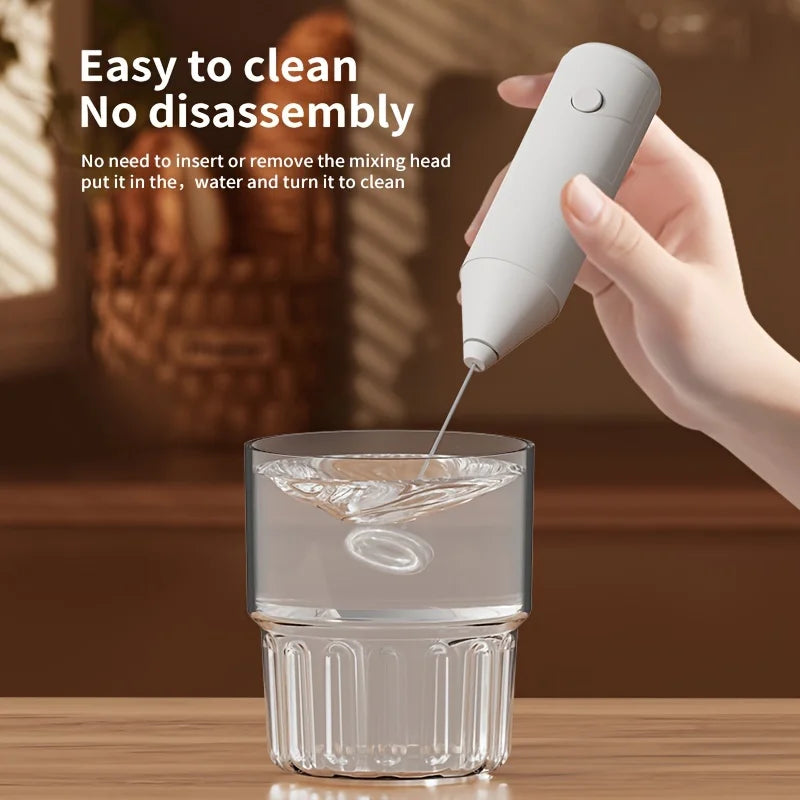 Mini Electric Milk Foamer Blender Wireless Coffee Whisk Mixer Handheld Egg Beater.