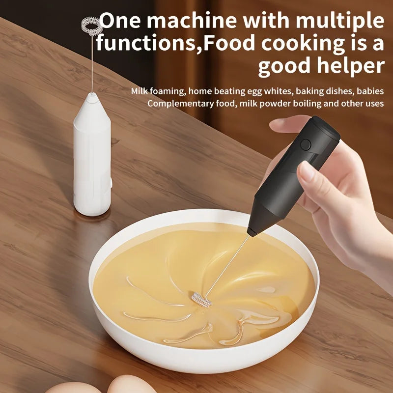 Mini Electric Milk Foamer Blender Wireless Coffee Whisk Mixer Handheld Egg Beater.